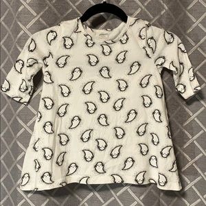 Gymboree Halloween Ghosts Flared LS Shirt S 5-6